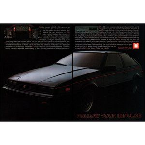 1983 Isuzu Impulse Black Sport Hatchback 2 page Vintage Print Ad Wall Art Photo